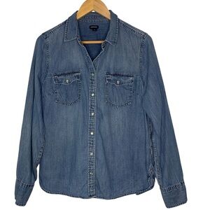 J. Crew Classic Blue Denim Button-Up Shirt